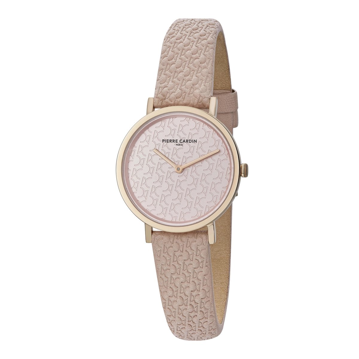 Pierre Cardin Belleville PC Monogram CBV.1504 Horloge - Leer - Crème - Ø 31 mm
