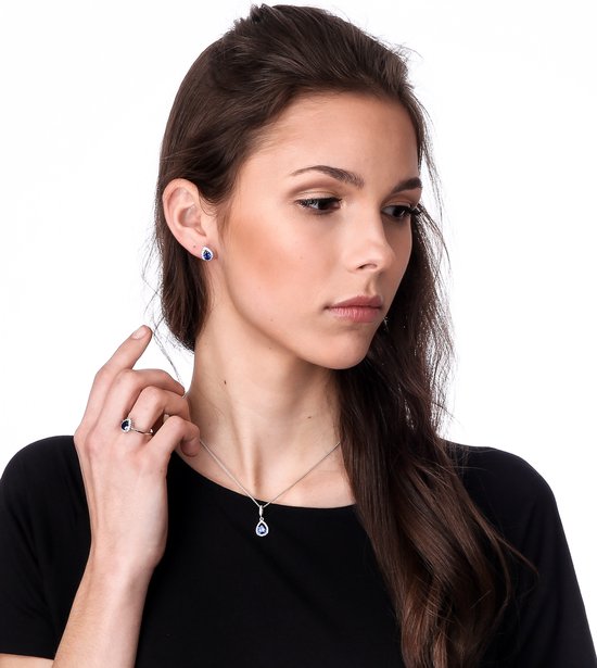 Orphelia ZR-7226 / SA / 56 Bague en argent goutte saphir couleur zirconium