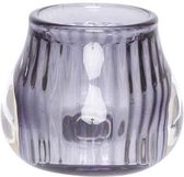 Theelichthouder Glas - Waxinelichthouder - Donkergrijs - ø8cm