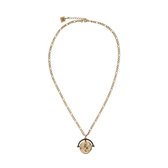 Manfield - Dames - Gold plated ketting met muntje - Maat 1