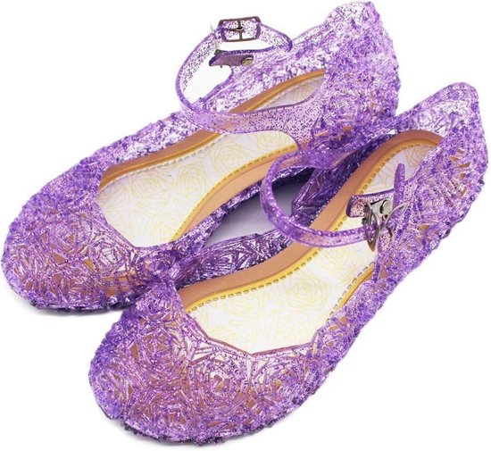 Prinsessen glitter schoenen met hak - Paars - Prinsessen - Verkleedschoenen  - Frozen -... | bol.com