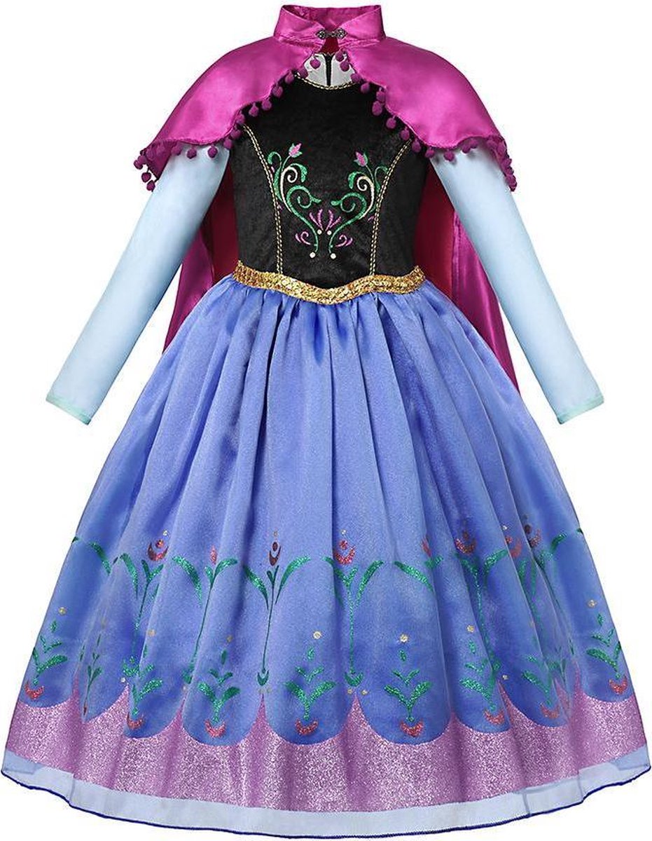 Prinses Prinses Anna jurk met cape Prinsessenjurk Verkleedkleding Feestjurk . bol