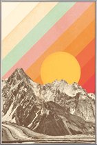 JUNIQE - Poster met kunststof lijst Mountainscape -60x90 /Kleurrijk