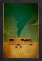 JUNIQE - Poster met houten lijst Breaking Bad Cooking -13x18 /Bruin &