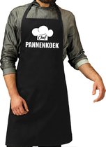 Chef pannenkoek schort / keukenschort zwart voor heren - kookschorten / keuken schort
