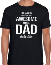 Awesome new dad - t-shirt zwart voor heren - Aanstaande vader/ papa cadeau L