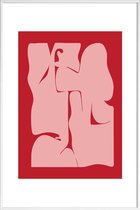 JUNIQE - Poster in kunststof lijst Abstracte -40x60 /Rood & Roze