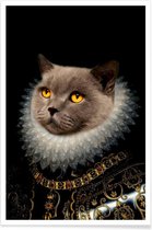 JUNIQE - Poster Golden Eyes -13x18 /Grijs & Zwart