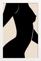 JUNIQE - Poster in houten lijst Silhouette II -30x45 /Grijs & Ivoor