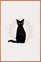 JUNIQE - Poster met kunststof lijst Familiar -40x60 /Ivoor & Zwart
