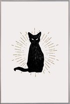 JUNIQE - Poster met kunststof lijst Familiar -20x30 /Ivoor & Zwart