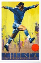 JUNIQE - Poster One Love - Chelsea -30x45 /Blauw & Geel