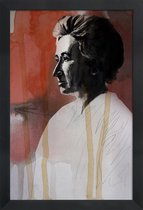 JUNIQE - Poster met houten lijst Rosa Luxemburg - schilderij -13x18