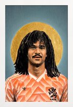 JUNIQE - Poster in houten lijst Football Icon - Ruud Gullit -20x30