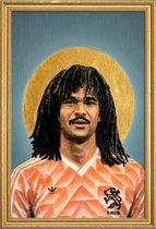 JUNIQE - Poster met houten lijst Football Icon - Ruud Gullit -13x18