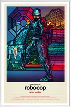 JUNIQE - Poster met kunststof lijst Robocop popart -30x45 /Kleurrijk