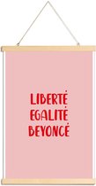 JUNIQE - Posterhanger Liberté Egalité Beyoncé -30x45 /Roze