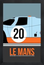 JUNIQE - Poster in houten lijst Le Mans Poster 2 -30x45 /Blauw &