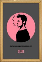 JUNIQE - Poster met houten lijst Fight Club -30x45 /Roze & Zwart