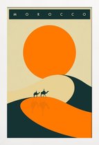 JUNIQE - Poster in houten lijst Morocco -40x60 /Ivoor & Oranje