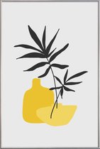 JUNIQE - Poster met kunststof lijst Gele vazen -20x30 /Geel & Ivoor