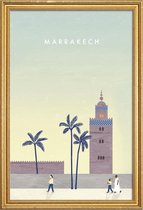 JUNIQE - Poster met houten lijst Marrakesh - retro -13x18 /Bruin