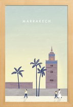 JUNIQE - Poster in houten lijst Marrakesh - retro -20x30 /Bruin