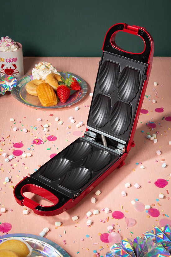 Trebs Snackmaker - Wafels Donuts Cake Pops Koekjes en meer - 6-in-1 Wafelijzer met recepten - 99356 - Rood van Trebs — afbeelding 3