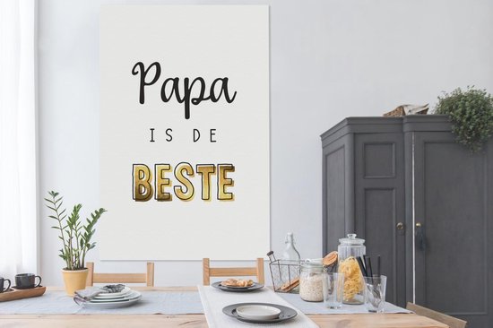 Toile Peinture Cadeau Mari - Vaderdag - Citation - 120x180 cm - Décoration murale XXL