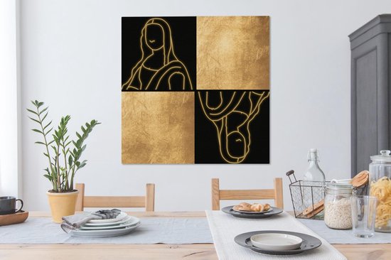 Peintures sur toile - Maîtres anciens - Collage - Or - 90x90 cm - Décoration murale