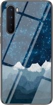 Voor OnePlus Nord Sterrenhemel Geschilderd Gehard Glas TPU Schokbestendige Beschermhoes (Star Chess Rob)