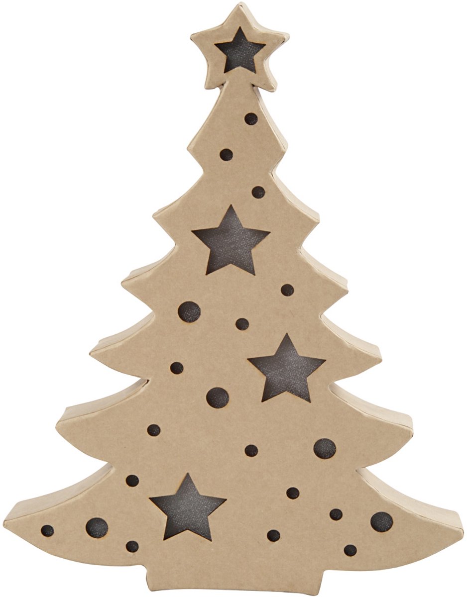 Figuur met licht, kerstboom, H: 27 cm, D: 4 cm, B: 21,5 cm, 1 stuk