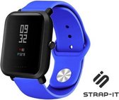 Siliconen Smartwatch bandje - Geschikt voor  Xiaomi Amazfit Bip sport band - blauw - Strap-it Horlogeband / Polsband / Armband