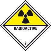 ADR klasse 7 radioactieve stoffen bord - kunststof 200 x 200 mm