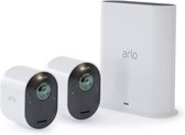 Arlo Ultra 2 Spotlight Camera Wit 2-STUKS - Beveiligingscamera - IP Camera - Binnen & Buiten - Bewegingssensor - Smart Home - Inbraakbeveiliging - Night Vision - Incl. Smart Hub - Incl. 90 dagen proefperiode Arlo Service Plan - VMS5240-200EUS