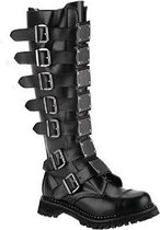 Demonia Kniehoge laarzen -44 Shoes- RIOT-21MP Leather US 11 Zwart