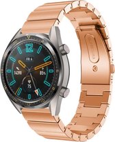 Stalen Smartwatch bandje - Geschikt voor  Huawei Watch GT metalen bandje - rosé goud - 46mm - Horlogeband / Polsband / Armband