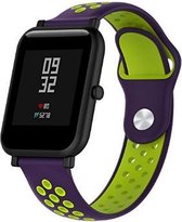 Siliconen Smartwatch bandje - Geschikt voor  Xiaomi Amazfit Bip sport band - paars/geel - Horlogeband / Polsband / Armband