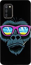 - ADEL Siliconen Back Cover Softcase Hoesje Geschikt voor Samsung Galaxy A02s - Gorilla Apen