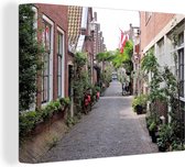 Vieille rue à Alkmaar aux Nederland toile 80x60 cm - Tirage photo sur toile (Décoration murale salon / chambre)