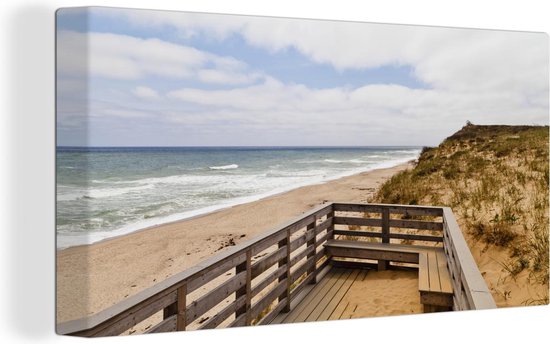 Uitzicht over de zee en het strand van Cape Cod National Seashore Canvas 160x80 cm - Foto print op Canvas schilderij (Wanddecoratie woonkamer / slaapkamer)