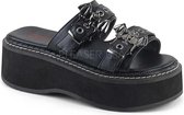 DemoniaCult - EMILY-100 Slippers - US 8 - 38 Shoes - Zwart