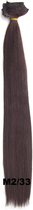 Clip in hairextensions 7 set straight bruin / rood - M2/33