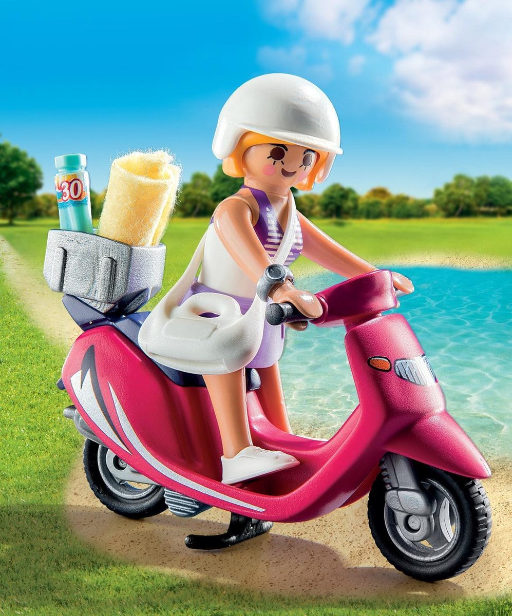 jeu figurine et trottinette - playmobil multicolore garcon