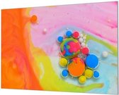 Wandpaneel Gekleurde inkt in het water  | 180 x 120  CM | Zilver frame | Akoestisch (50mm)
