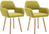 Medina Eetkamerstoelen 2 st stof groen