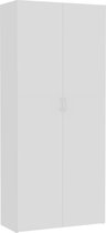 Medina Opbergkast 80x35,5x180 cm spaanplaat wit