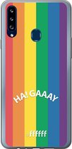 6F hoesje - geschikt voor Samsung Galaxy A20s -  Transparant TPU Case - #LGBT - Ha! Gaaay #ffffff