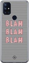 OnePlus Nord N10 5G hoesje siliconen - Blah blah blah | OnePlus Nord N10 5G case | blauw | TPU backcover transparant