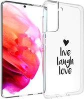 iMoshion Design voor de Samsung Galaxy S21 FE hoesje - Live Laugh Love - Zwart